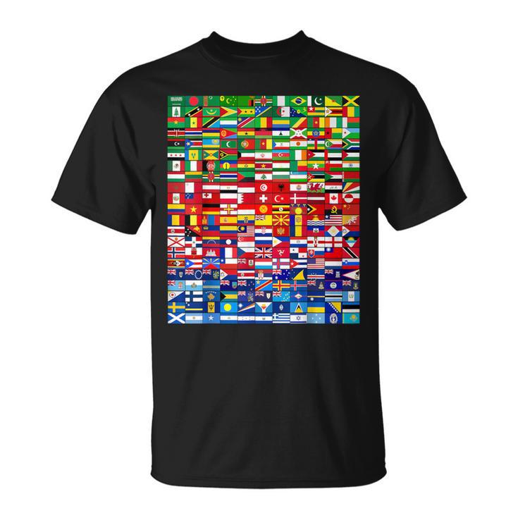 Banderas Del Mundo En Gradación De Color Banderas Nacionales Camiseta unisex
