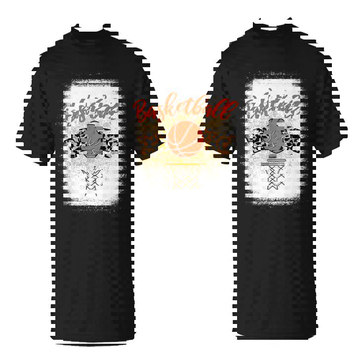 Basketball Mom Bleached Leopard 母の日 バスケットボール ママ Tシャツ