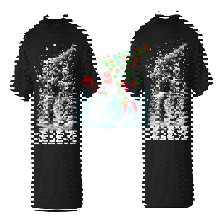 Believe Alien And Bigfoot Christmas Tank Top T-Shirt