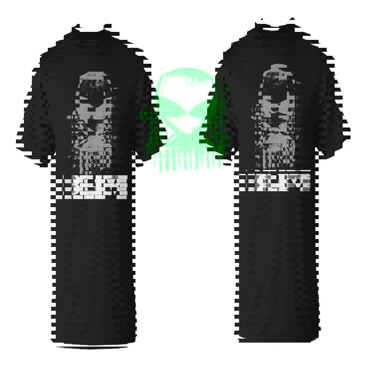 I Believe In Aliens Retro UFO Space Vibes Cosmic Lover T-Shirt