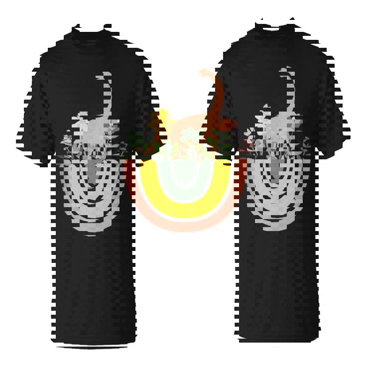 Brontosaurus Dino Rainbow Boho Bohemian Flowers Floral Tank Top T-Shirt