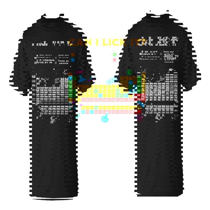 Can I Lick It 周期表 面白い 科学 先生 学生 Tシャツ