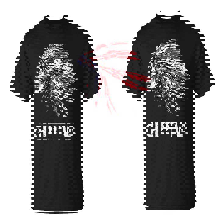 Chippewa ネイティブアメリカン アメリカ国旗 スカルヘッドレス 長袖tシャツ Tシャツ