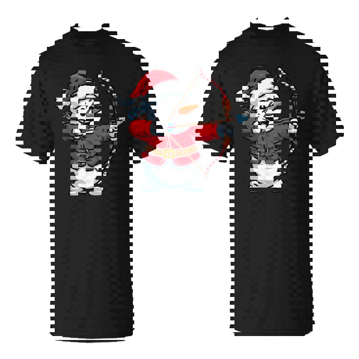 Christmas Snowman Archery Santa Hat Pajama Family Matching T-Shirt