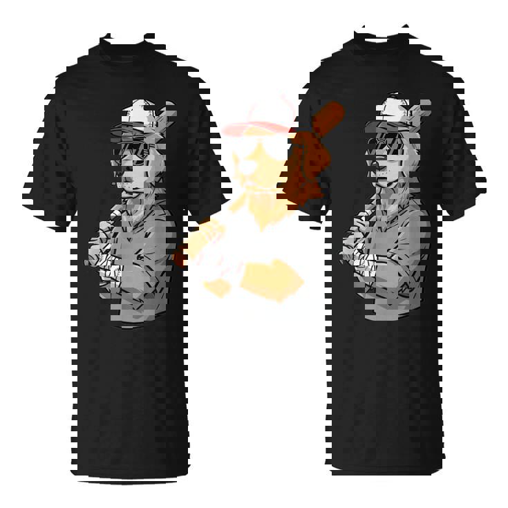 Cool Sports Dog Baseball Theme Playful Puppy Vibes T-Shirt