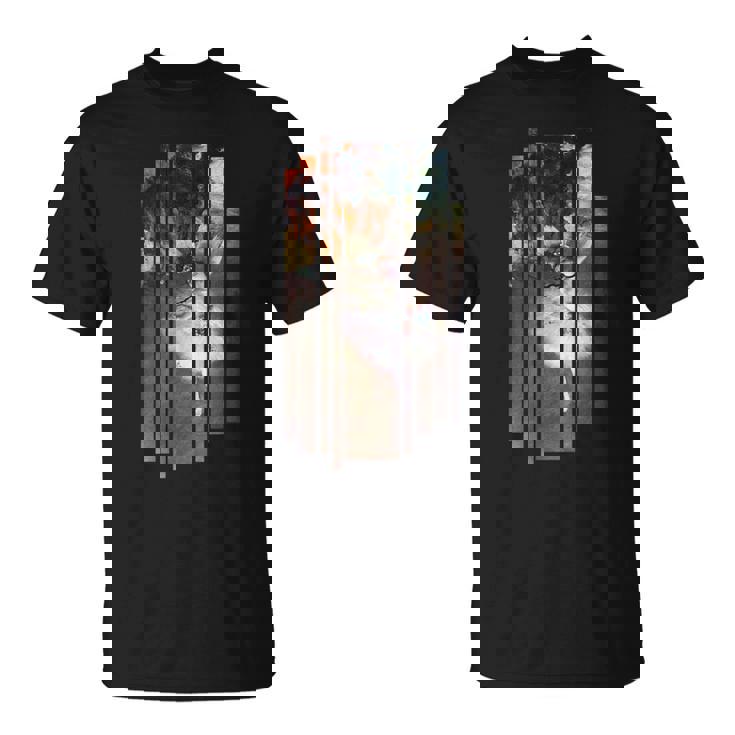 Degas 有名なバレリーナ絵画 モダンな外観 縦縞 Tシャツ