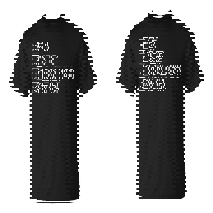 Eatleep House Music リピート Edm Lover Djハウスミュージック Tシャツ