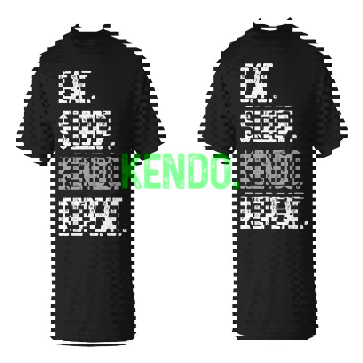 Eatleep Kendo Repeat 面白い格闘技コンバット Tシャツ