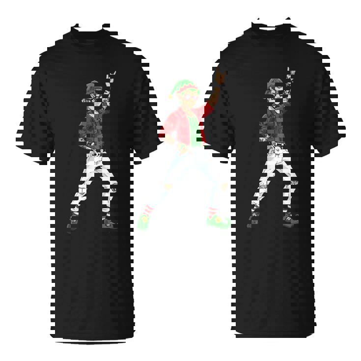 Elf Rock Hand Sign Language Christmas Rock Music Lover T-Shirt