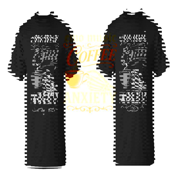 Emo Music Coffee Anxiety Rock Goth Grunge T-Shirt