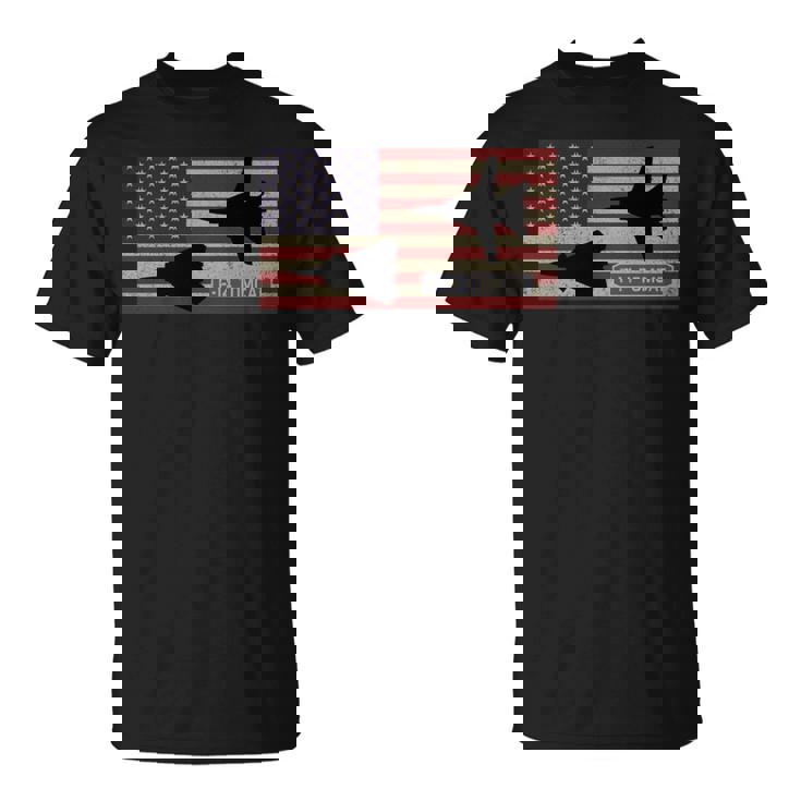 F-14 トムキャット ジェット戦闘機 アメリカの国旗 長袖tシャツ Tシャツ