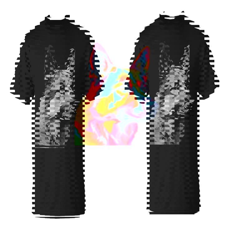 GERMAN SHEPHERD Rainbow Pop Art Retro Paint Splatter Dog Tank Top T-Shirt