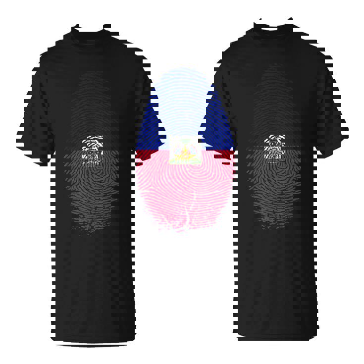 Haiti Flag Fingerprint Haitian For Haitians Tシャツ