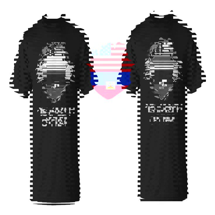 Half American Half Haitian Usa Haiti Flag メンズ レディース Tシャツ