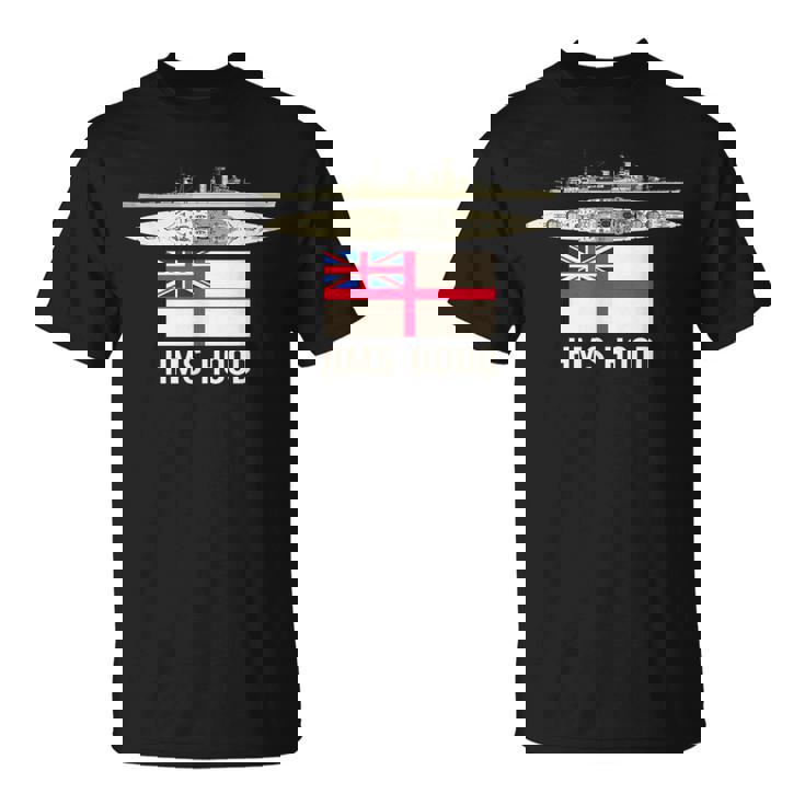 Hms Hood イギリス戦艦図 海軍旗 Tシャツ