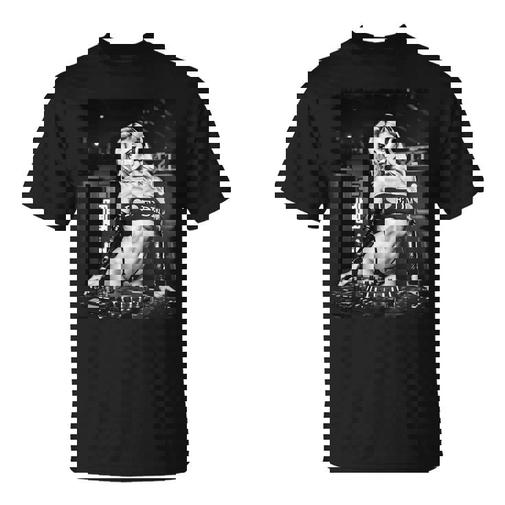 Hot Girl Edm シャツ メンズ セクシー ブロンド Dj レイブ B&W 長袖tシャツ Tシャツ