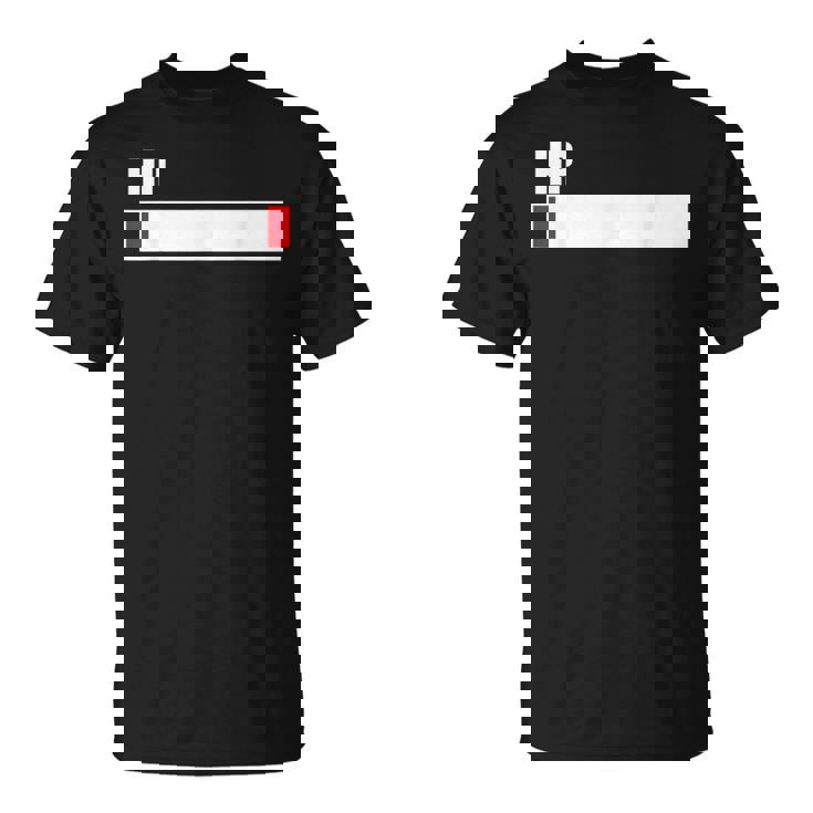 Hpが残りわずか 体力がない 限界 おもしろ ユーモア ゲーム Hpバー 黒 他カラー メンズ レディース 大きいサイズ Tシャツ