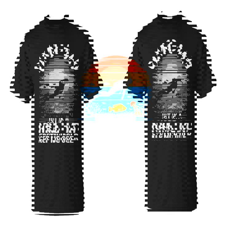 Immersioniubacquee Dad Humor Novelty Daddy cuba Diver Maglietta