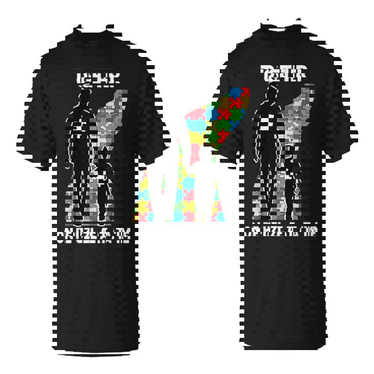 Insieme Orgoglioso Padre Figlio Autistico Ragazzi Autismo Consapevolezza Papà Maglietta