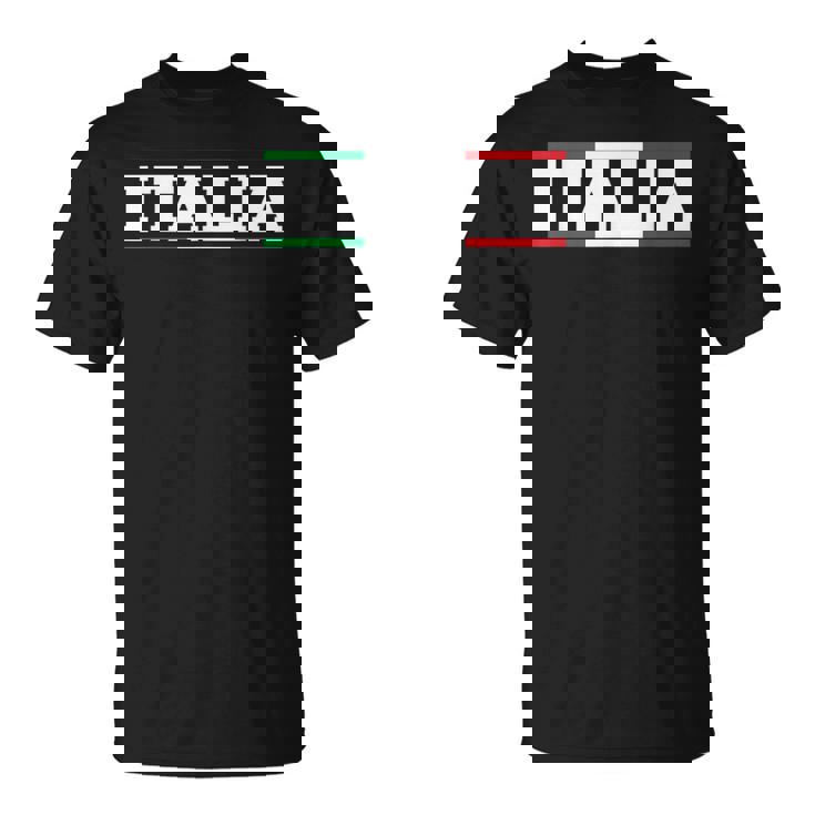 Italia Italian Flag Map Shield Badge Italy Sports Soccer Fan T-Shirt