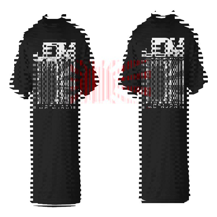 Jdm Barcode Made In Japan モータースポーツ メンズ シャツ Tシャツ