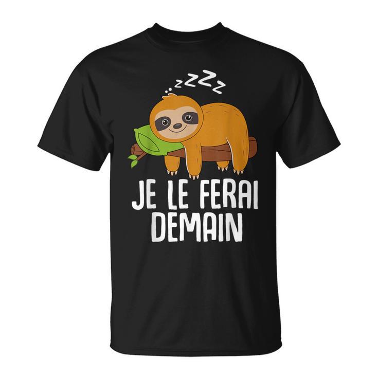 Je Peux Pas J'ai La Flemme Cadeau Rigolo Humour Paresseux T-Shirt