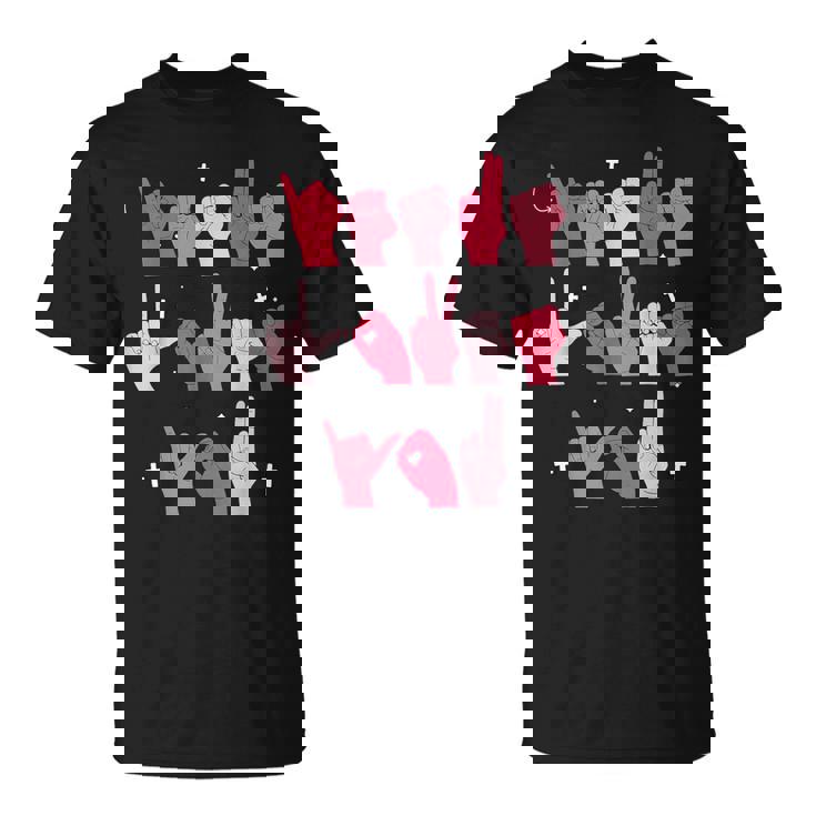 Jesus Loves You ASL Sign Language Christian Valentine Women T-Shirt Jesus Loves You ASL Sign Language Christian Valentine Women T-Shirt