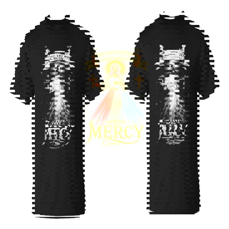 Jesus I Trust In You 神の慈悲 カトリック クリスチャン イエス 長袖tシャツ Tシャツ