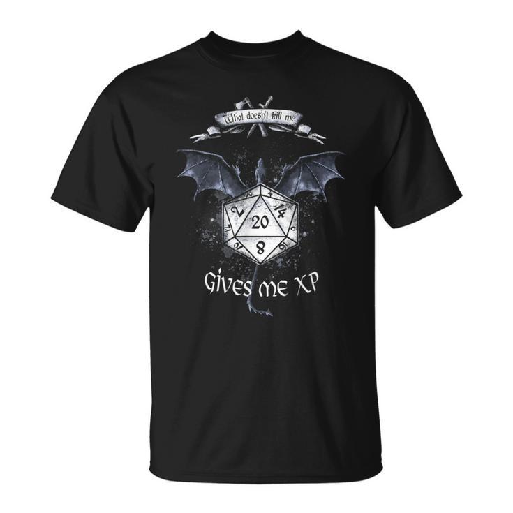 Juego De Rol Dados Dragón W20 Experiencia Xp Camiseta unisex