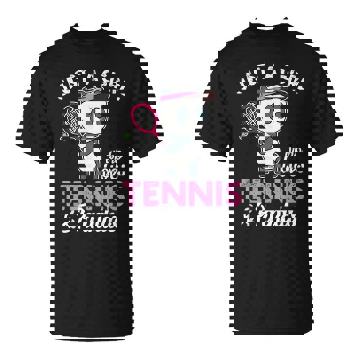 Just A Girl Who Love Tennis & Pandas パンダテニス愛好家 Tシャツ