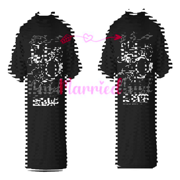 Just Married 2026 Couple Lune De Miel Amoureux De Fiancée T-Shirt