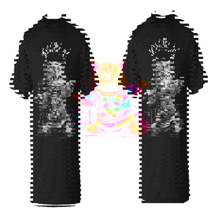 Koaya アリゾナ 踊る猫 カラフル かわいい キティ デザイン 長袖tシャツ Tシャツ