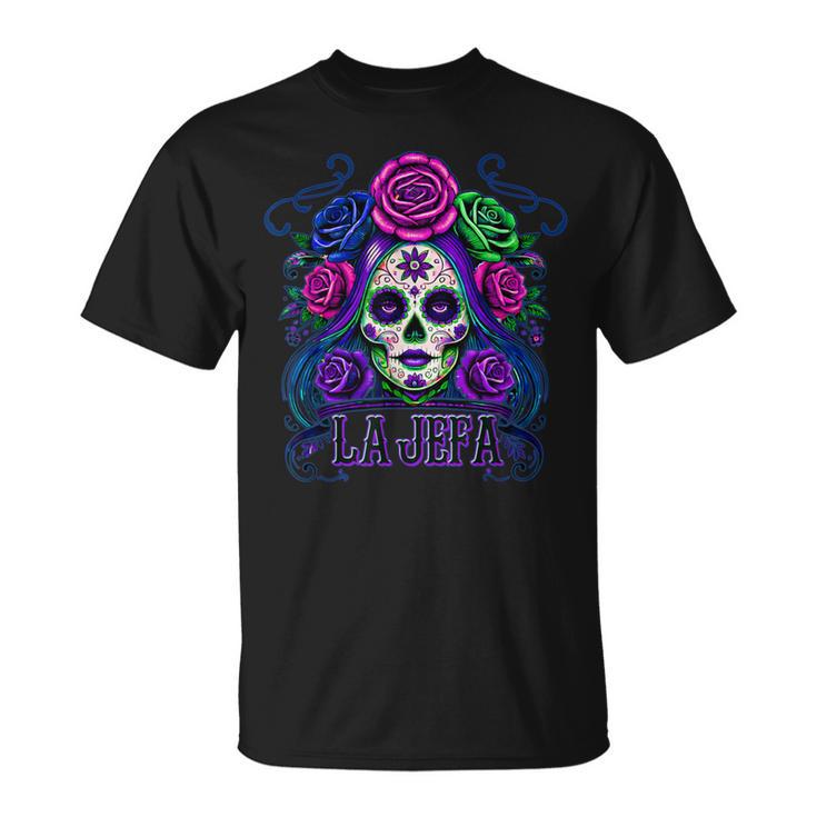 La Jefa Calavera De Azúcar Arte Femenino Mexicano Camiseta unisex