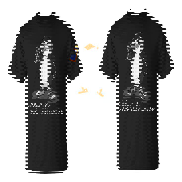 Linux Tux Penguinudo Rm Rf Pc Nerd Computer Freak Hacker Tシャツ