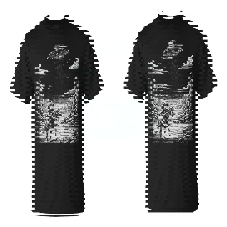 Lone Cowboy Watching Ufo 空飛ぶ円盤 キャニオン Tシャツ