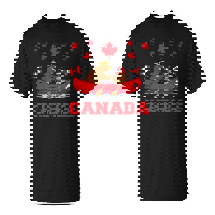 I Love Canada Cool Canada Bear & Chipmunk Cartoon Graphic Tシャツ