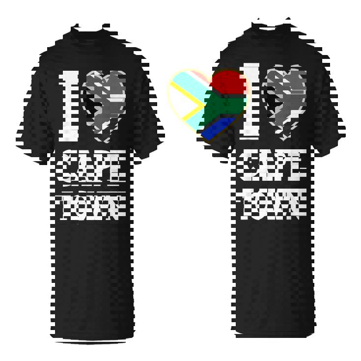 I Love Cape Town South Africa Heart Flag T-Shirt
