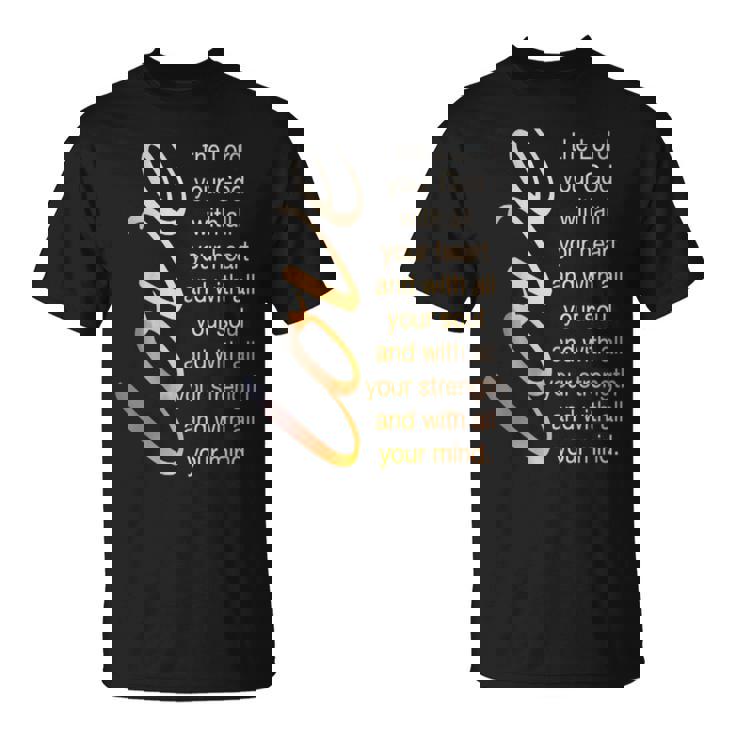 Love The Lord With All Your Heart 聖書の言葉 Tシャツ