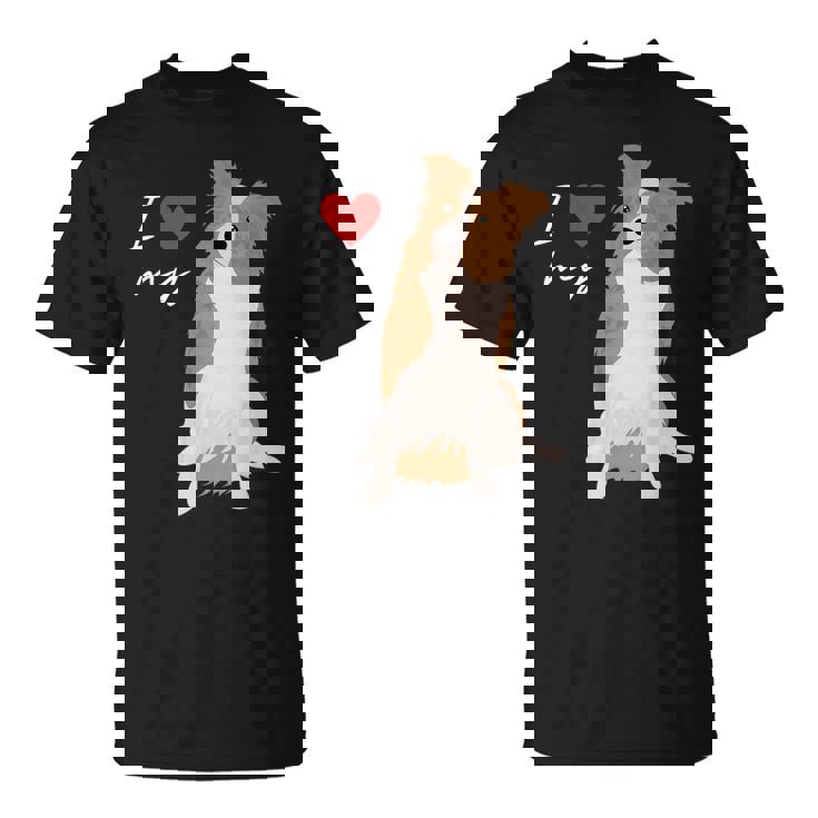 I Love My & Red Merle ボーダーコリー ドッグラバー。 Tシャツ