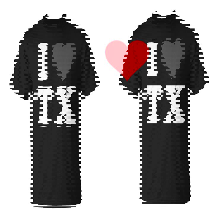 I Love Tx Initials I Heart TX First Last Name T X Tシャツ