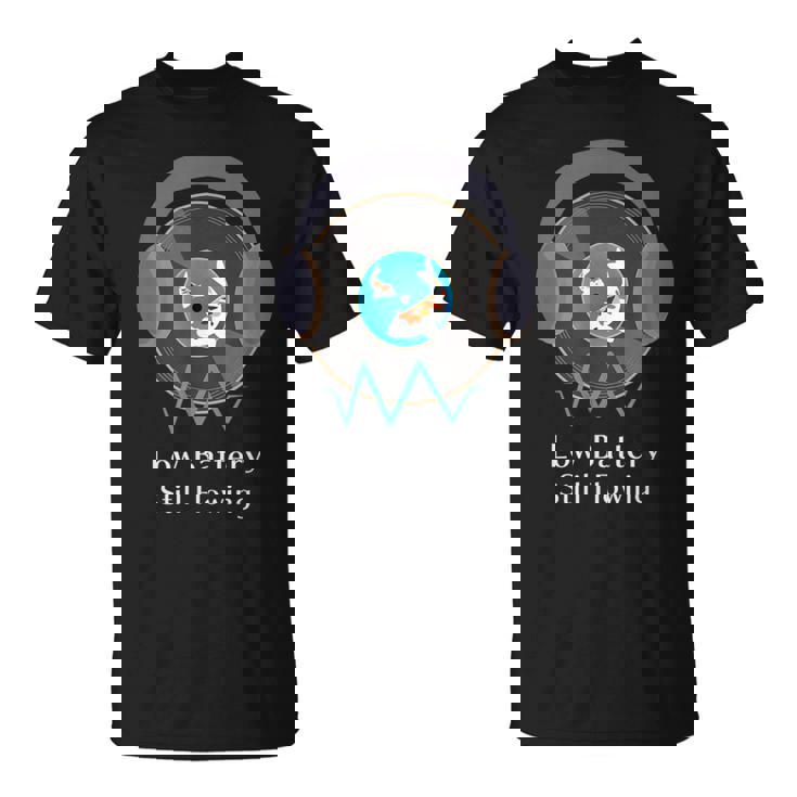 Low Batterytill Flowing 錦鯉 音楽 ヘッドホン 和風 低電力 共感 デザイン Tシャツ