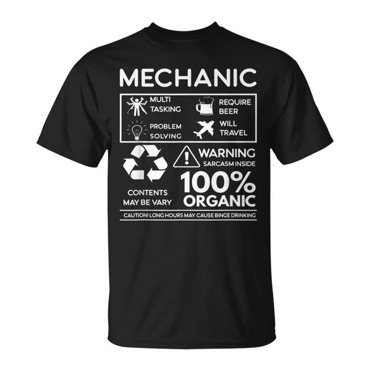 Mécanicien Cadeau Multi-Tâches Nécessite De La Bière T-Shirt