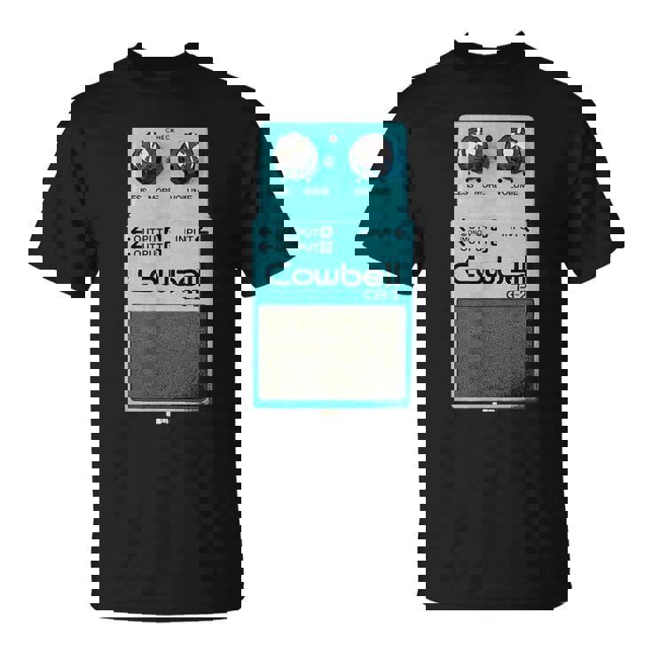Mehr Cowbell ミュージシャン ミーム パロディ ギターペダル Tシャツ