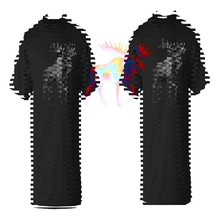 Moose Paint Drip Zoo Favorite Animal Alaska Canada T-Shirt