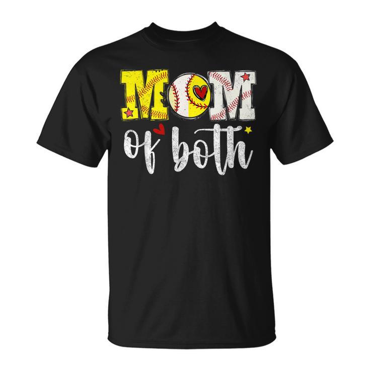 Mom Of Both Baseball Softball T-Shirt