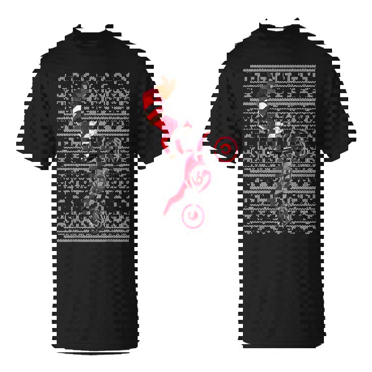 Motocross Santa Claus Dirt Bike Freestyle Ugly Christmas T-Shirt