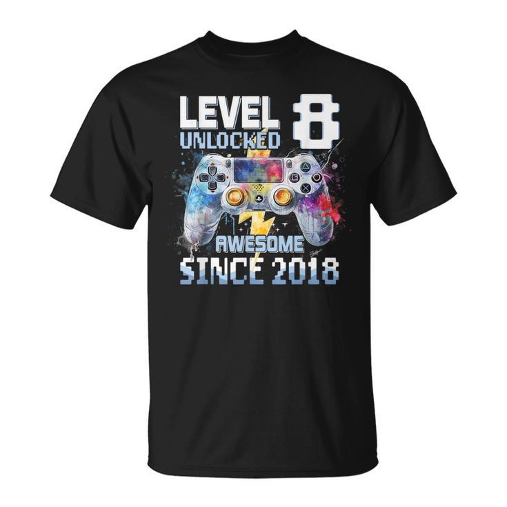 Nivel 8 Desbloqueado Cumpleaños Niño 8Vo Desbloqueadoideojuego Camiseta unisex