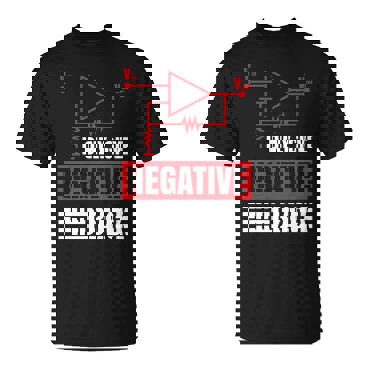 I Only Give Negative Feedback 電気ファニーエンジニア 長袖tシャツ Tシャツ