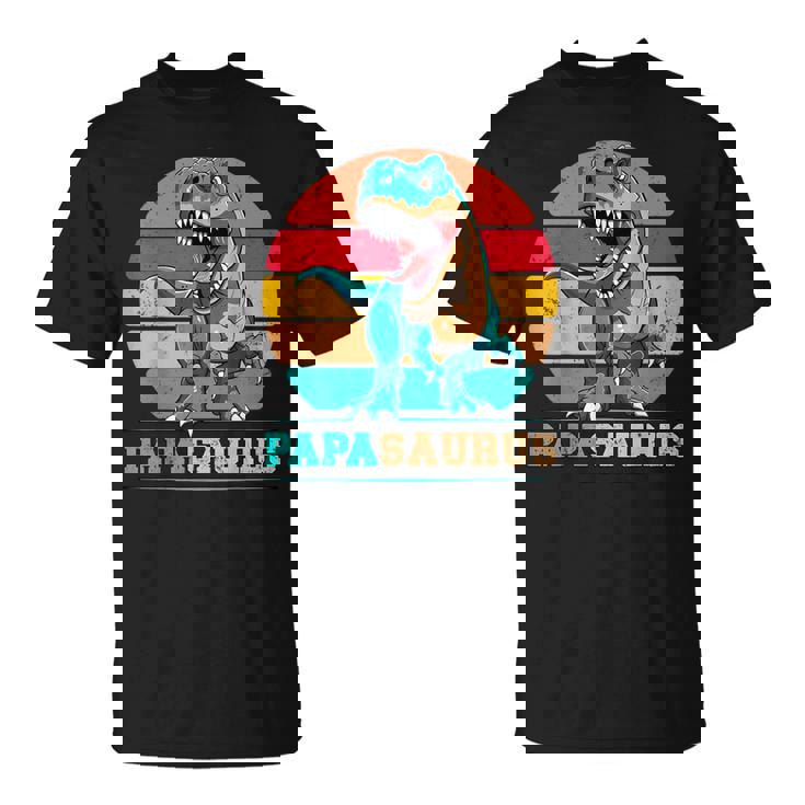 Papasaurus Daddy Rex Dinosaur Family Papaaurus Festa Del Papà Maglietta