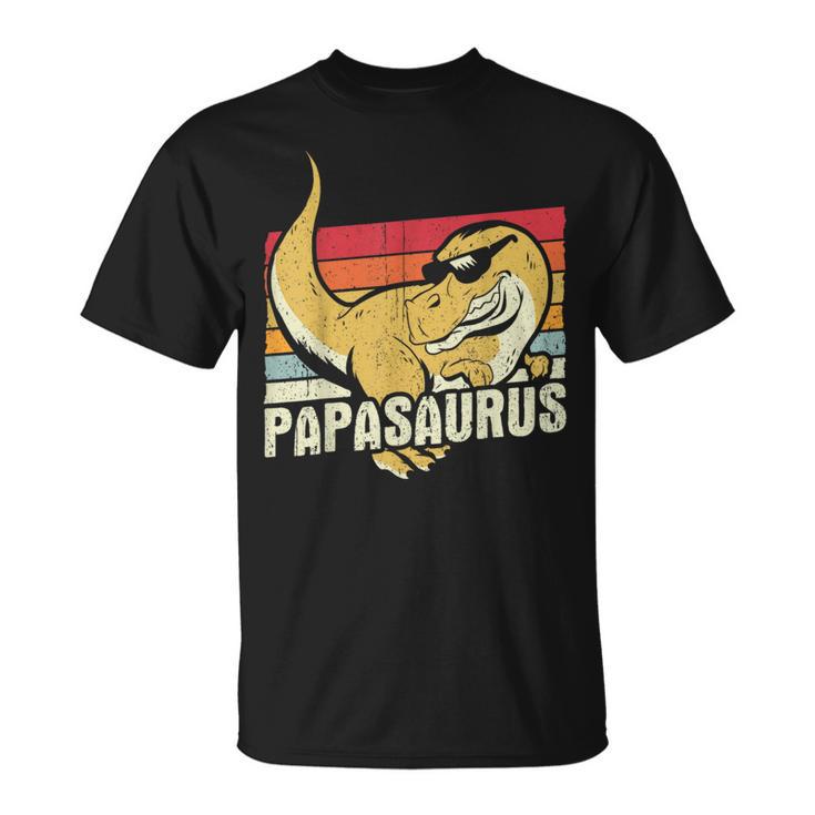 Papasaurus Rex Dinosauro Papaaurus Retro Maglietta